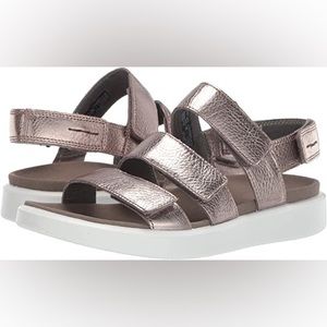 Ecco Metallic Gold Strappy Sandals Women's 4.5/5 EUR 35